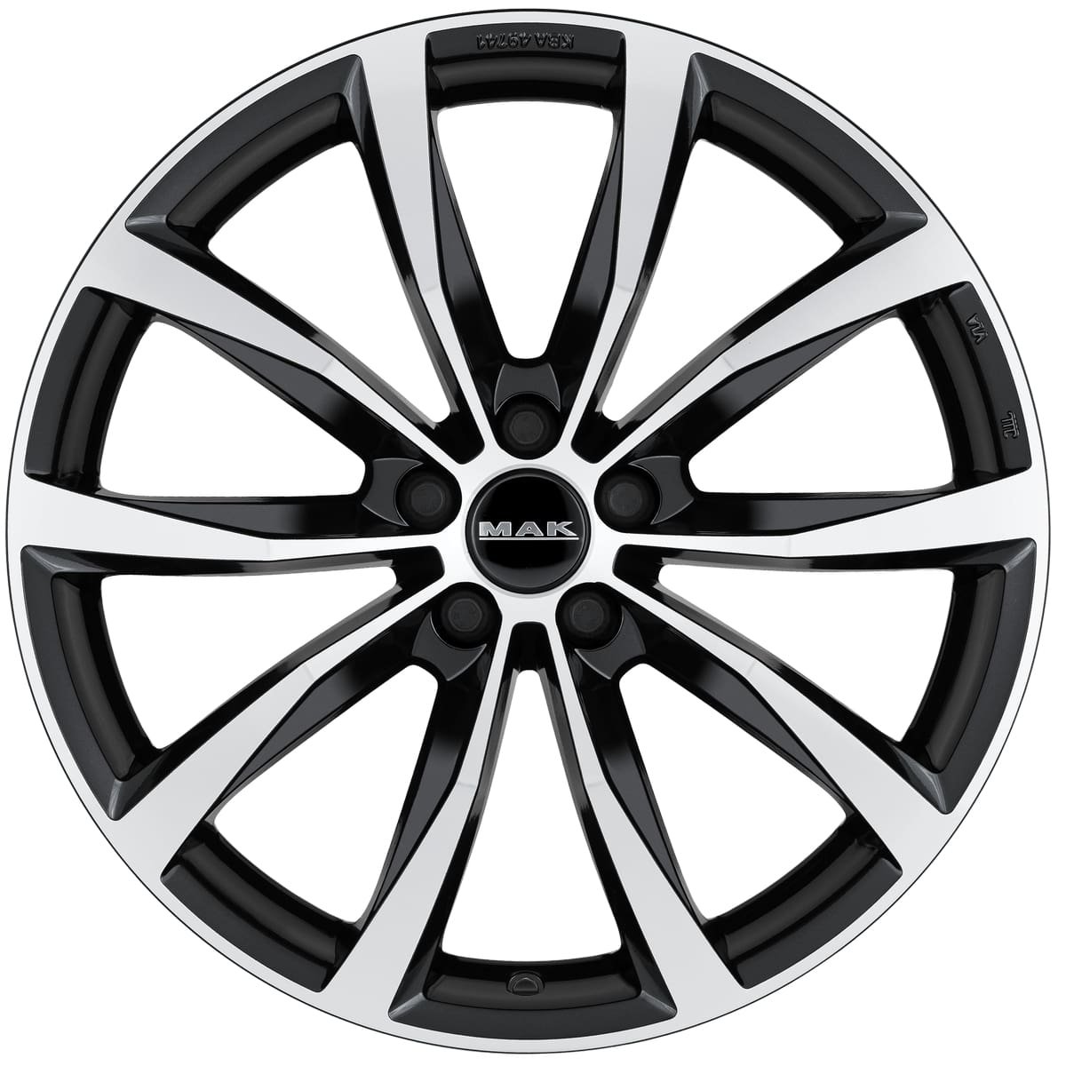 Cerchio in Lega MAK WOLF 18x7,5 ET48 5x100 Black Mirror