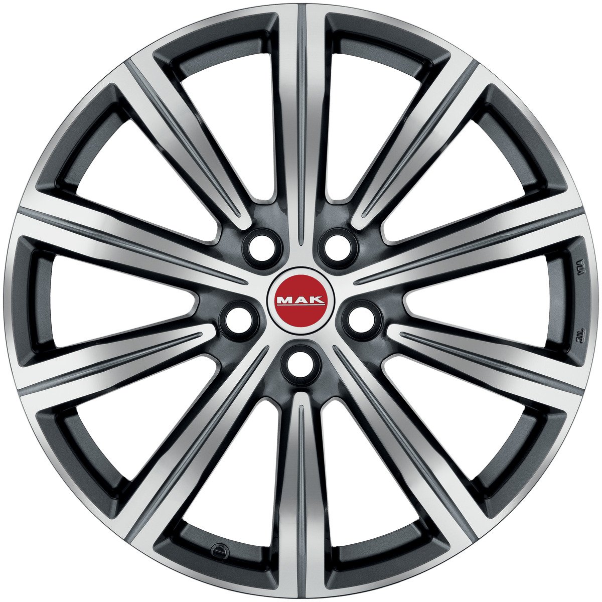 Cerchio in Lega MAK BIRMINGHAM 20x8,5 ET45 5x120 Gun Metal Mirror Face - immagine 2