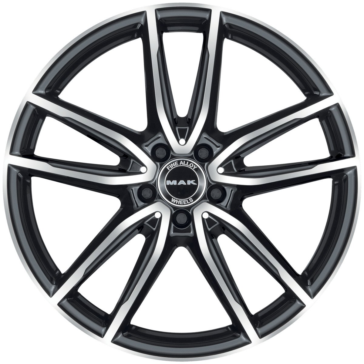 Cerchio in Lega MAK EVO-D 21x11 ET55 5x112 Black Mirror - immagine 2