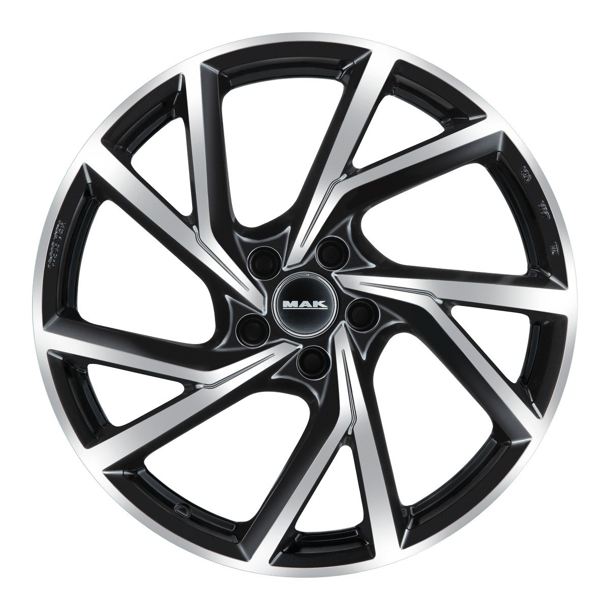 Cerchio in Lega MAK KASSEL 19x8 ET50 5x114,3 Black Mirror - immagine 2