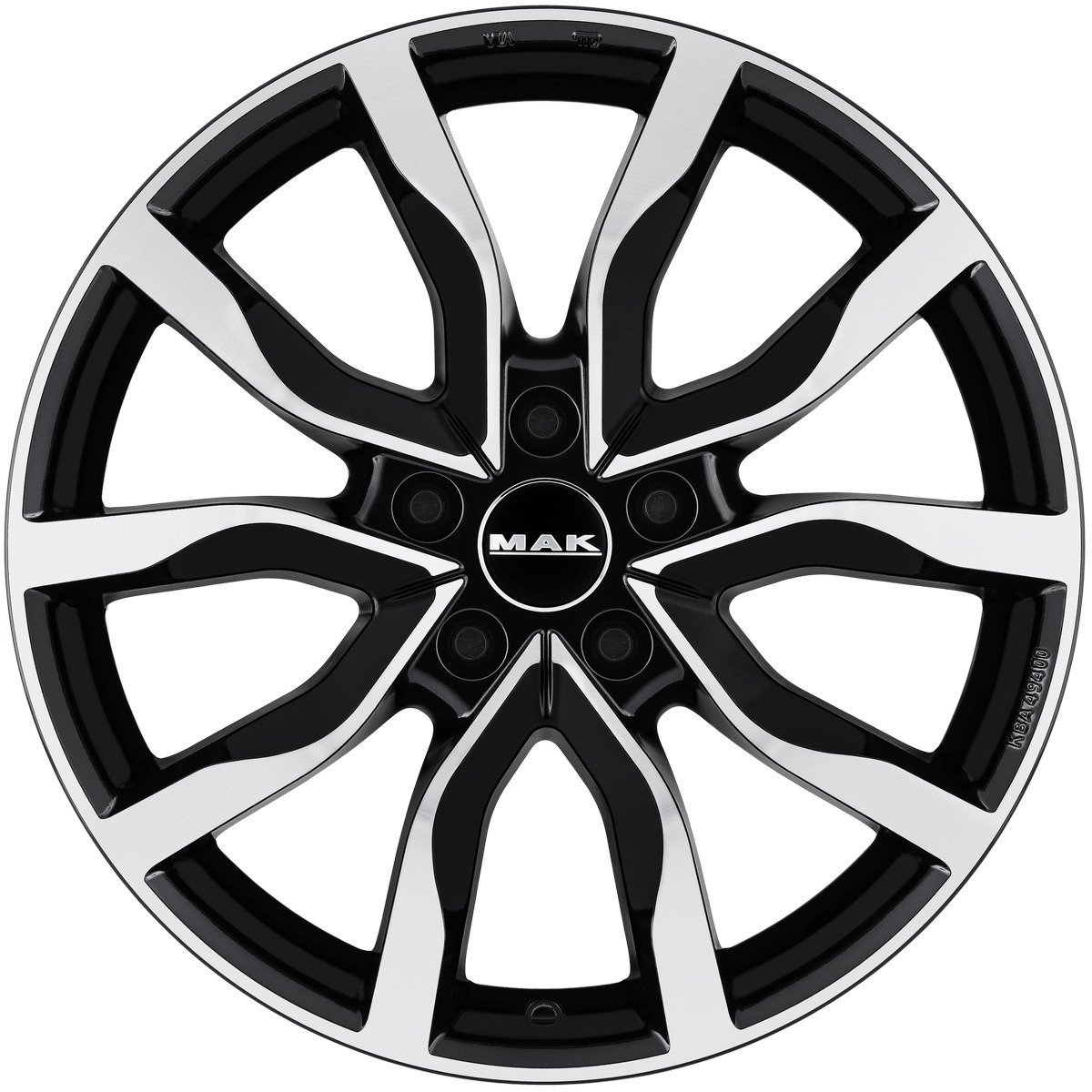 Cerchio in Lega MAK KOLN 20x8,5 ET45 5x112 Black Mirror - immagine 2