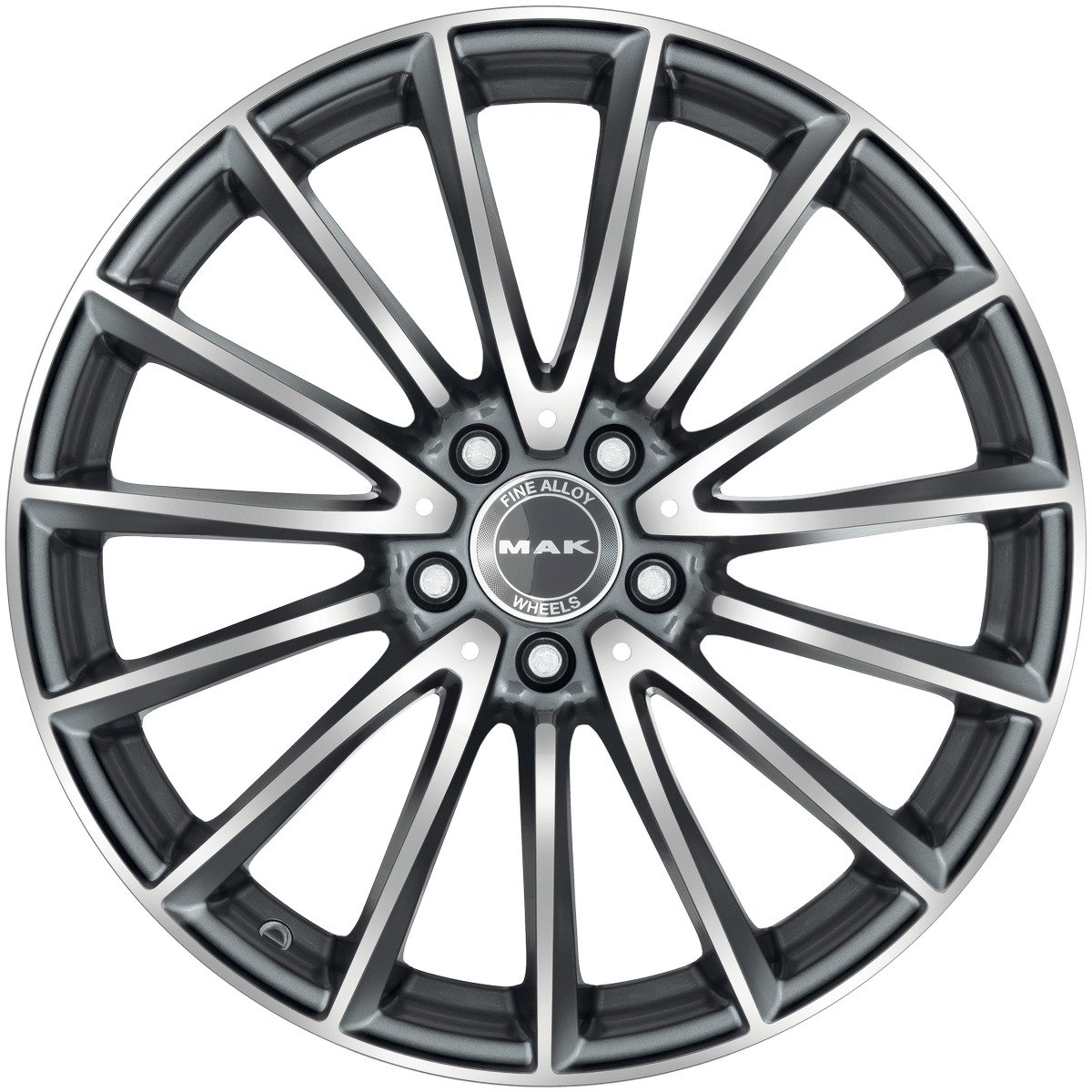 Cerchio in Lega MAK KOMET 19x9 ET50 5x112 Gun Metal Mirror Face - immagine 2