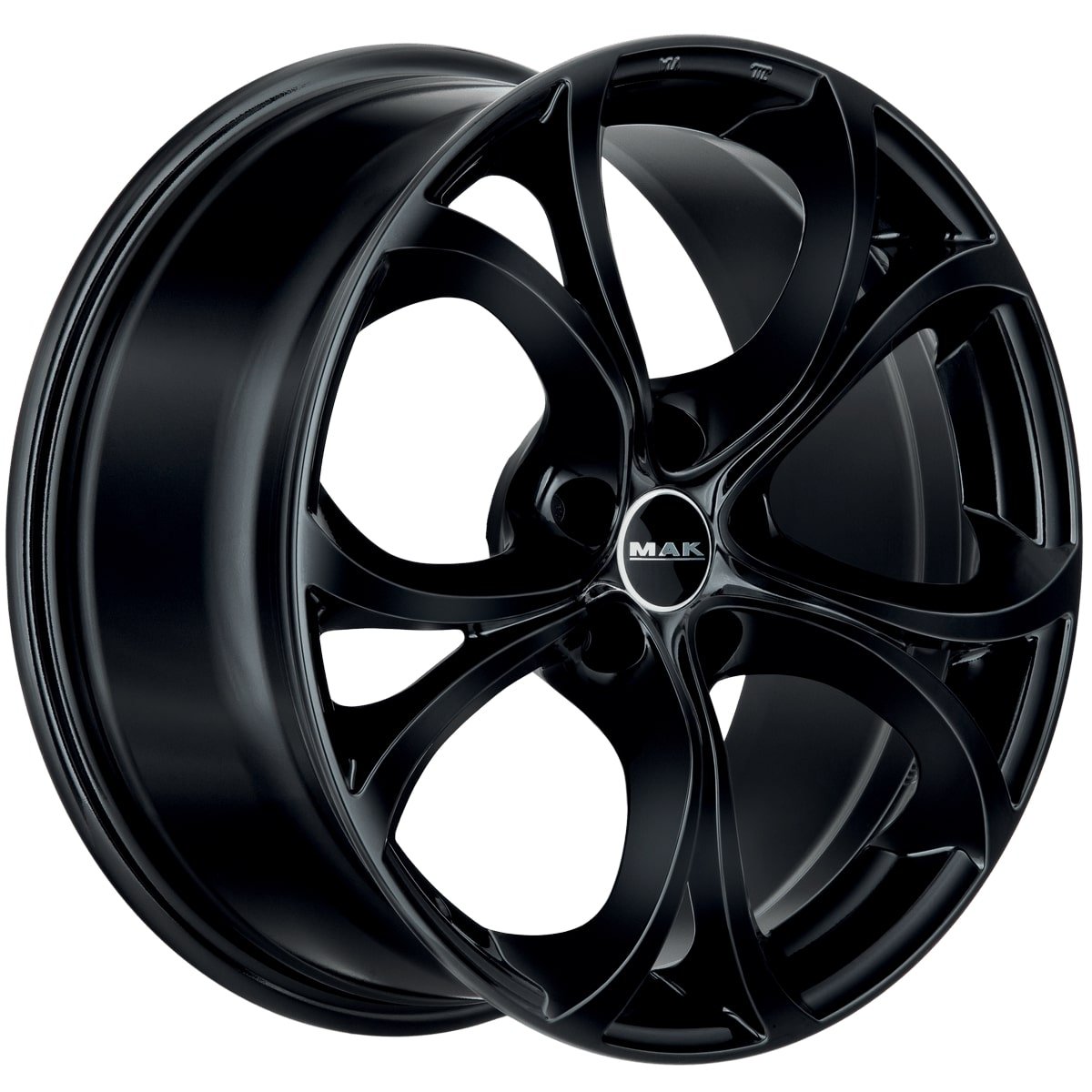 Cerchio in Lega MAK LARIO 20x10 ET34 5x110 Gloss Black - immagine 3