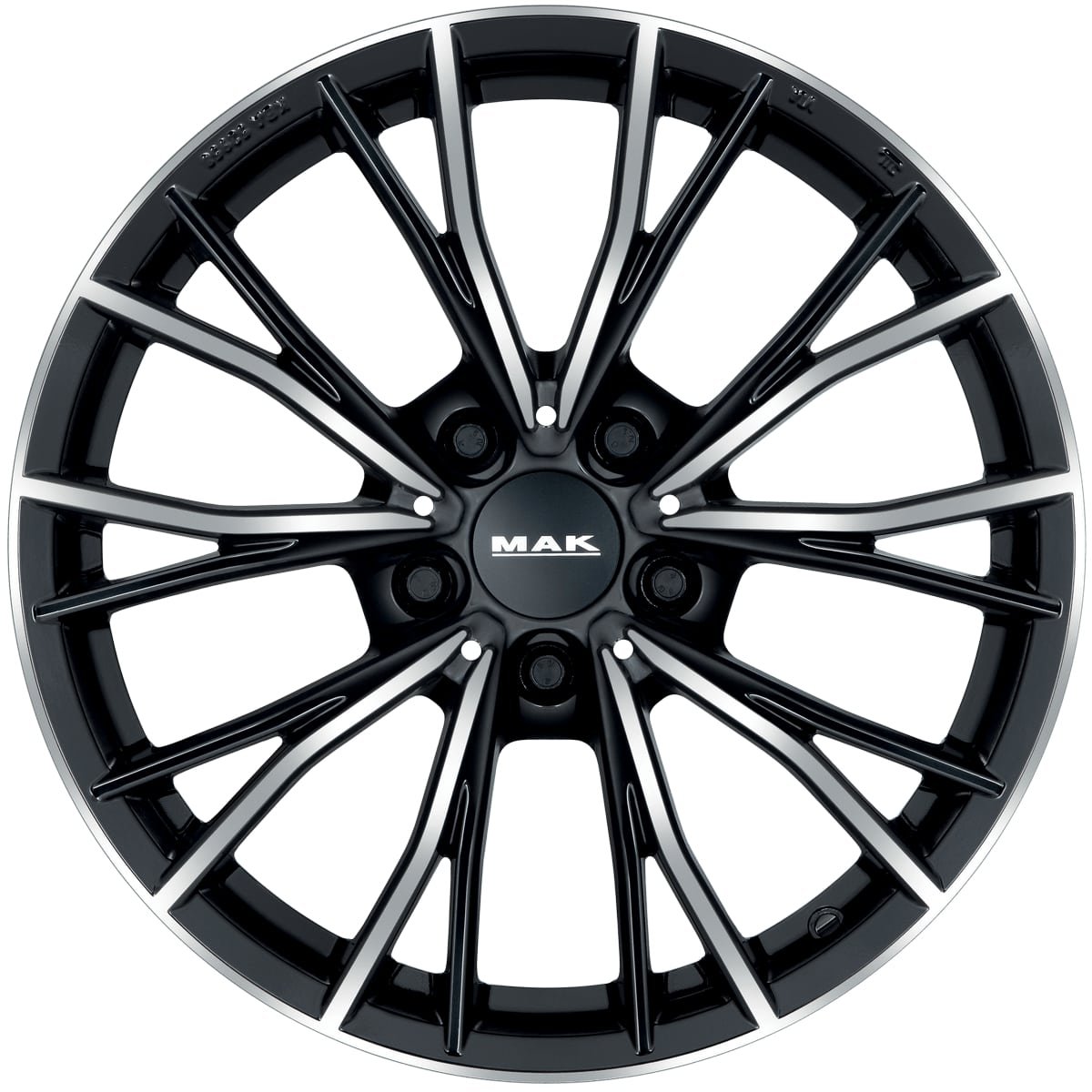 Cerchio in Lega MAK MARK 18x8 ET43 5x120 Black Mirror - immagine 2