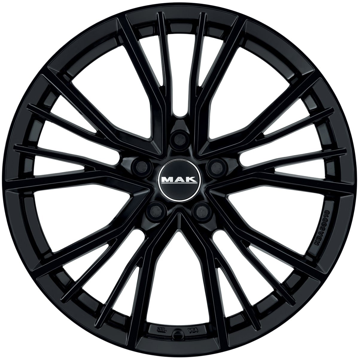 Cerchio in Lega MAK UNION 20x8 ET45 5x112 Gloss Black - immagine 2