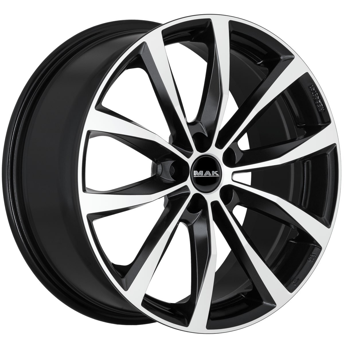 Cerchio in Lega MAK WOLF 17x7,5 ET48 5x114,3 Black Mirror - immagine 3