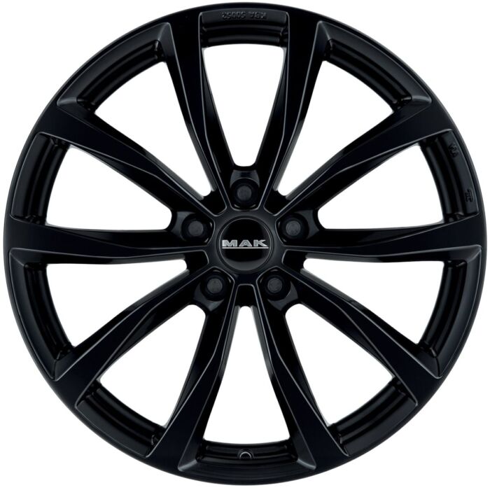 Cerchio in Lega MAK WOLF 19x8 ET50 5x114,3 Gloss Black - immagine 2