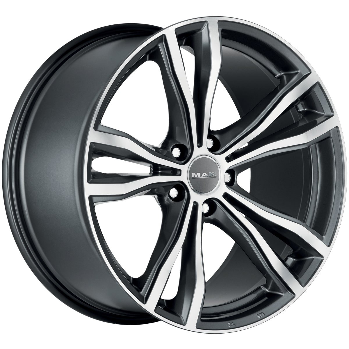 Cerchio in Lega MAK X-MODE 21x10 ET50 5x112 Gun Metal Mirror Face - immagine 3
