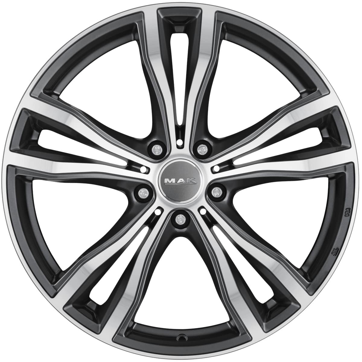 Cerchio in Lega MAK X-MODE 21x10,5 ET43 5x112 Gun Metal Mirror Face - immagine 2