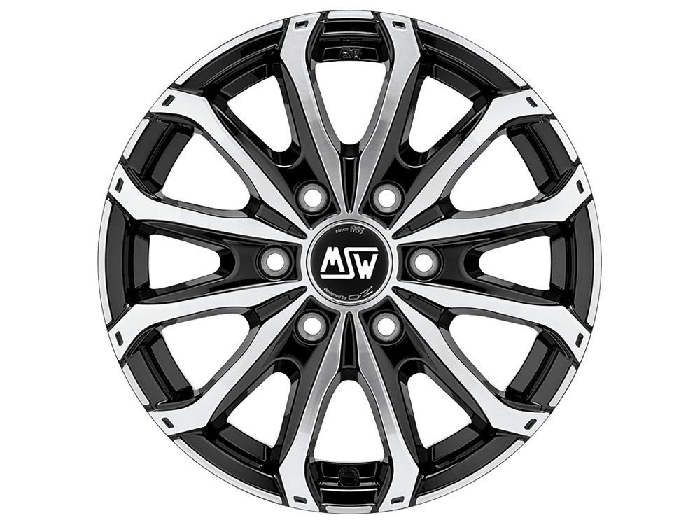 Cerchio in Lega MSW 48 Van 6,5x16 ET62 6x130 Gloss Black Full Polished - immagine 2