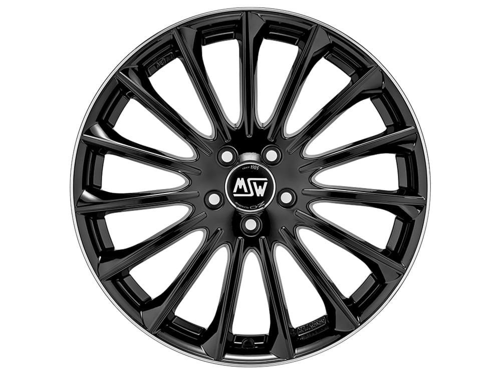 Cerchio in Lega MSW 30 8x18 ET40 5x112 Gloss Black+Diamond Lip - immagine 2
