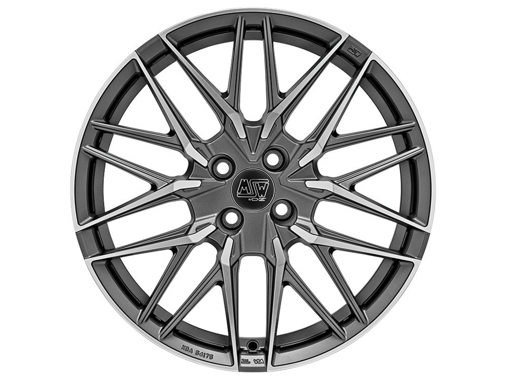 Cerchio in Lega MSW 50-4 7x17 ET37 4x100 Matt Gun Metal Full Polished - immagine 2