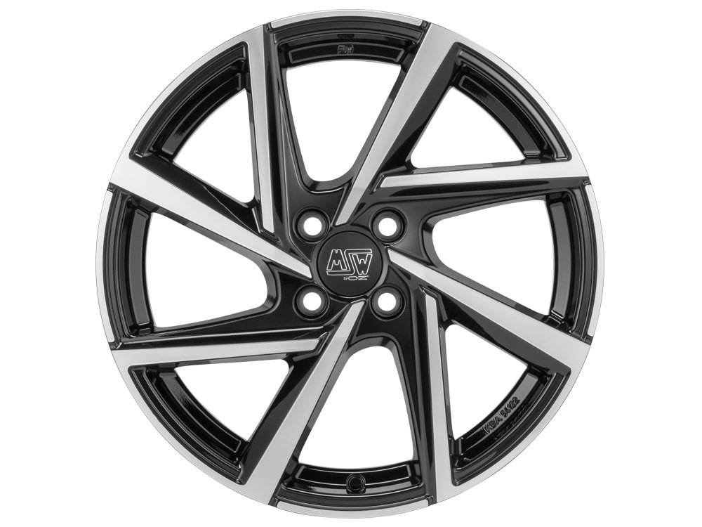 Cerchio in Lega MSW 80-4 5x17 ET40 4x100 Gloss Black Full Polished - immagine 2