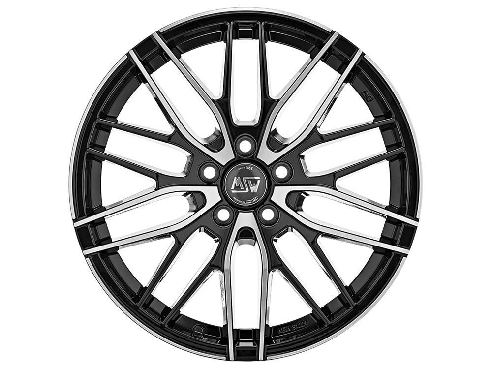 Cerchio in Lega MSW 72 7x17 ET45 5x112 Gloss Black Full Polished - immagine 2