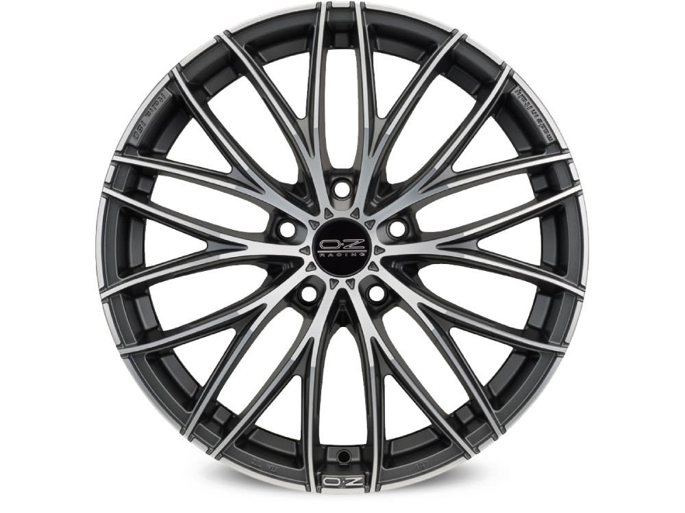 Cerchio in Lega OZ Racing Italia 150 8x17 ET38 5x110 Matt Dark Graphite Diamond Cut - immagine 2