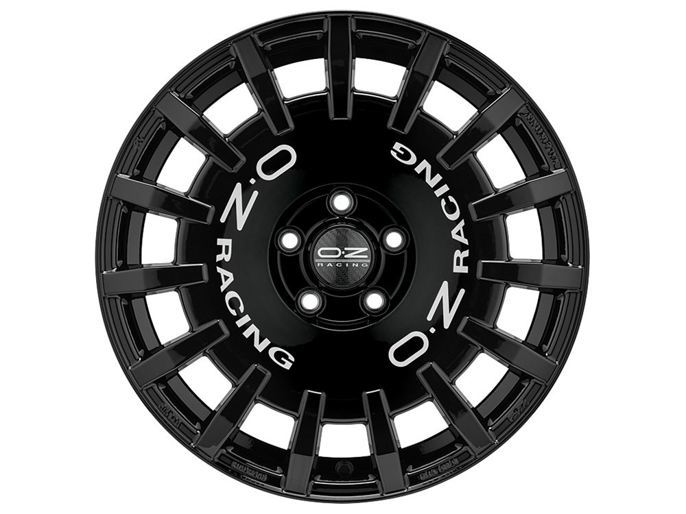 Cerchio in Lega OZ Racing Rally Racing 7x17 ET30 4x100 Gloss Black Silver Lettering - immagine 2