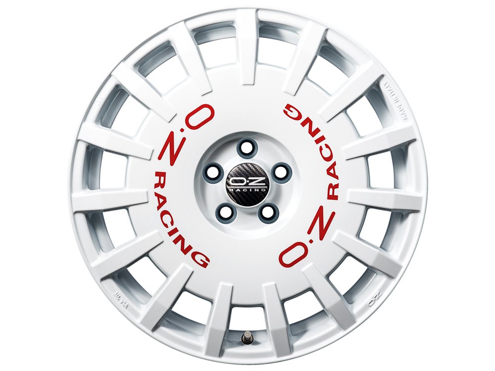 Cerchio in Lega OZ Racing Rally Racing 8x17 ET35 5x112 Race White Red Lettering - immagine 2