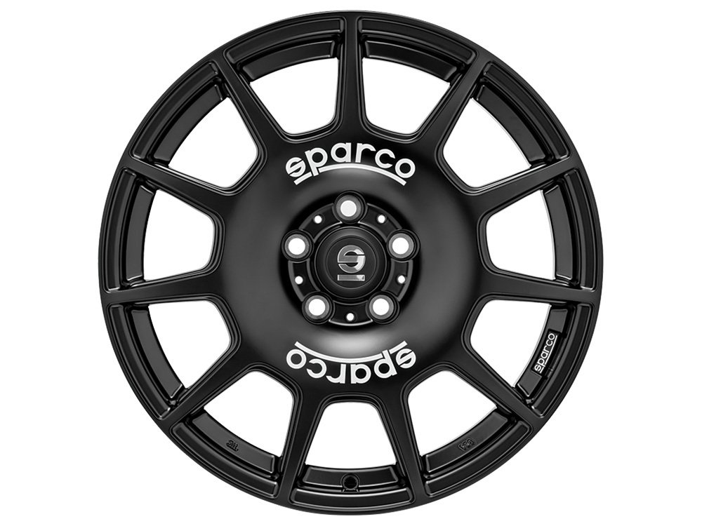 Cerchio in Lega Sparco Terra 8x18 ET45 5x100 Matt Black White Lettering - immagine 2