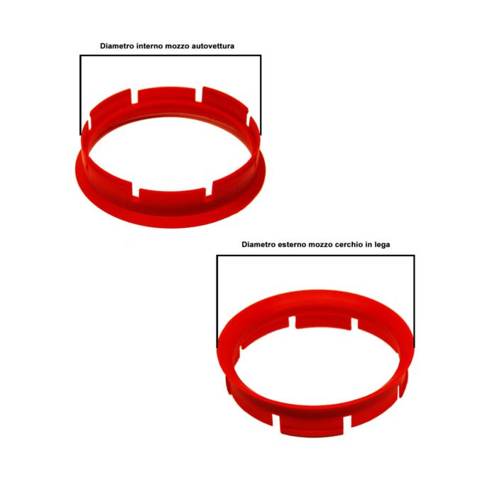 Anello Di Centraggio 76.1 63.4 per Cerchi in Lega in Plastica - immagine 2