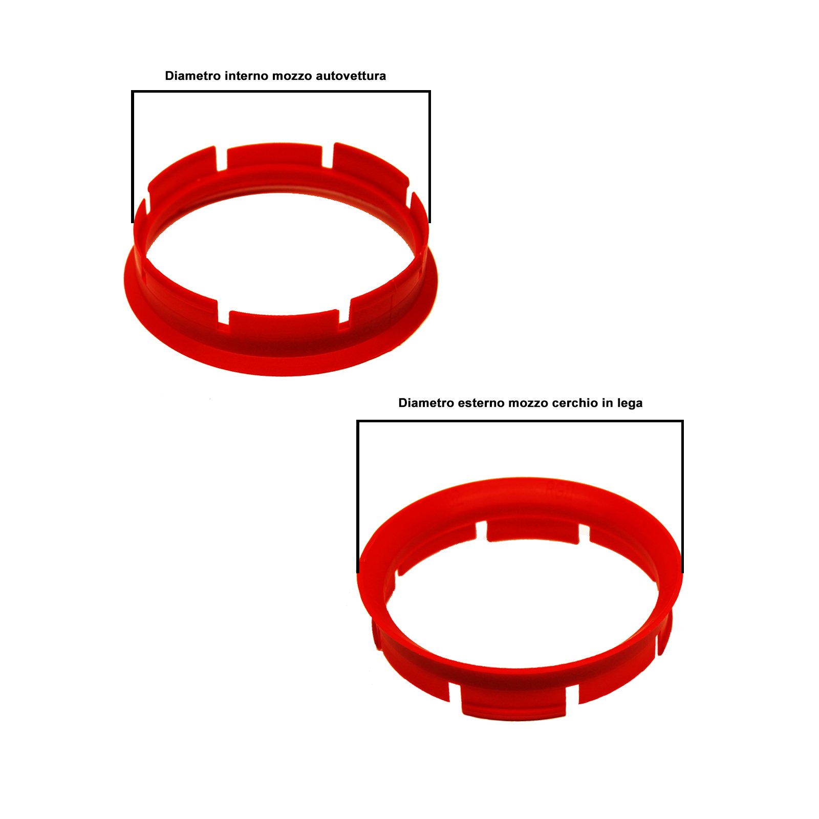 Anello Di Centraggio 76.1 63.4 per Cerchi in Lega in Plastica - immagine 2